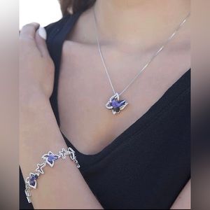 🔥🔥 SALE 🎉🎉 2 Pc Set Gemmance Butterfly Crystal Necklace & Bracelet Set 🔥🔥